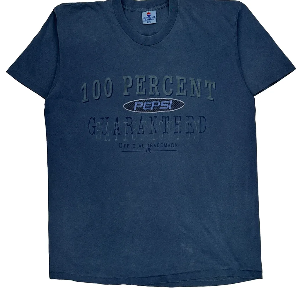 100 Percent Pepsi T-Shirt - Large Blue Cotton - Image 4