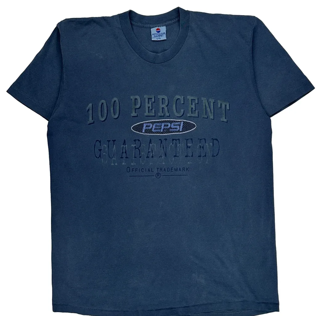 100 Percent Pepsi T-Shirt - Large Blue Cotton - Image 5