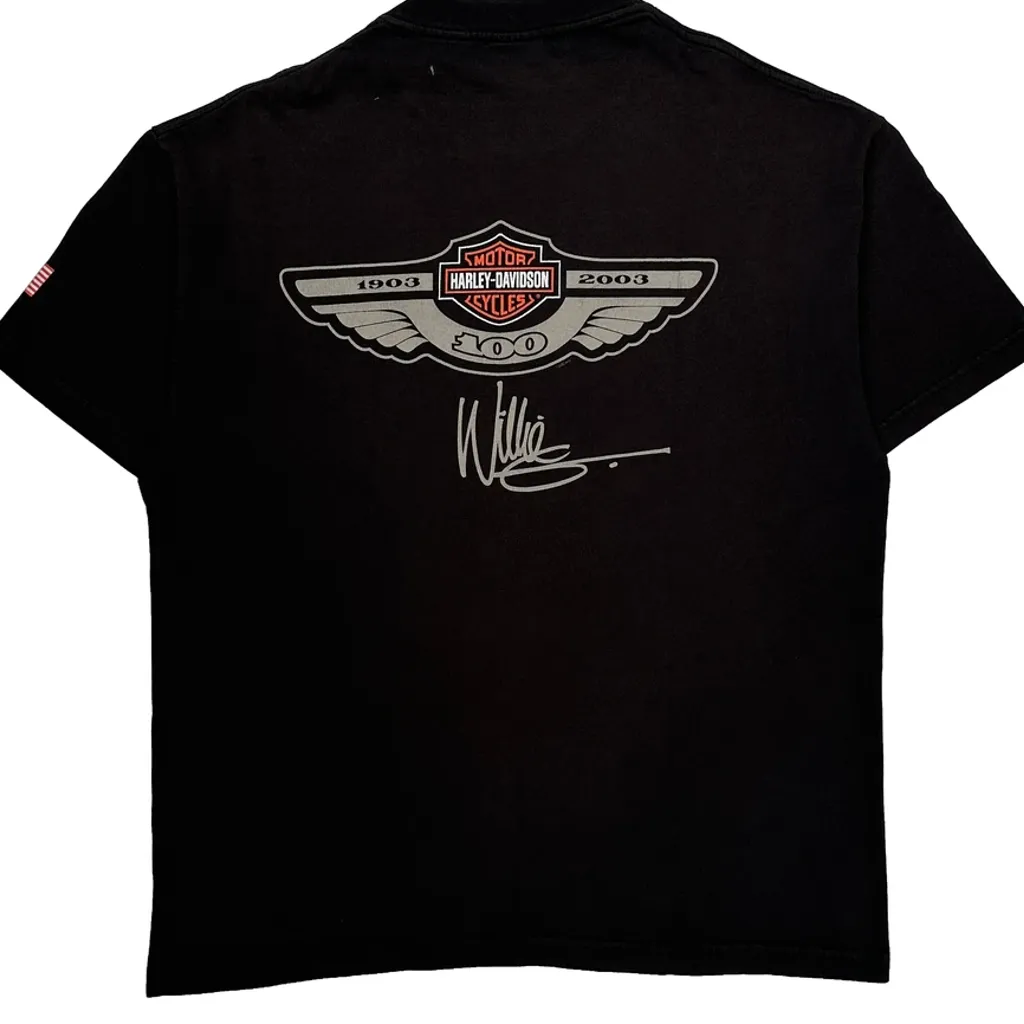 100 Years Of Great Motorcycles Harley Davidson Graphic T-Shirt - Large Black Cotton - Image 6