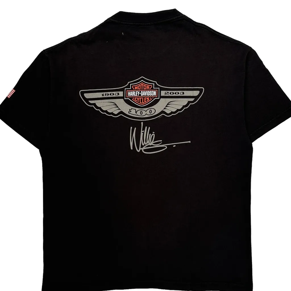 100 Years Of Great Motorcycles Harley Davidson Graphic T-Shirt - Large Black Cotton - Image 7