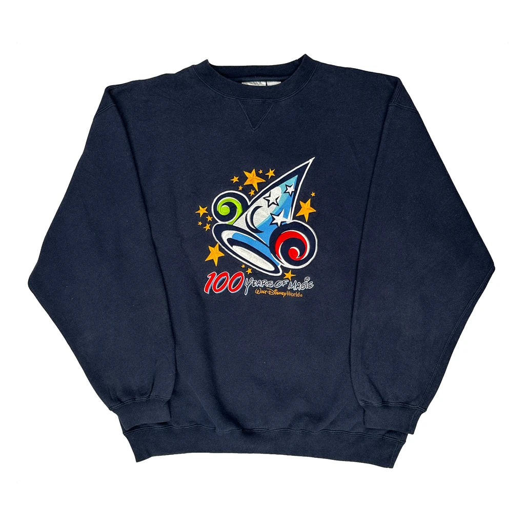 100 Years Of Magic Disney Graphic Sweatshirt - XL Navy Polyester Blend