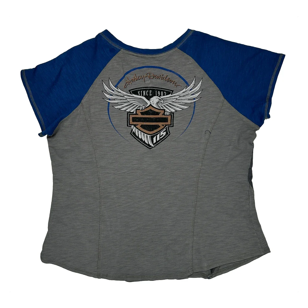 115 Years Anniversary Harley Davidson Graphic T-Shirt - 2XL Grey Cotton - Image 2