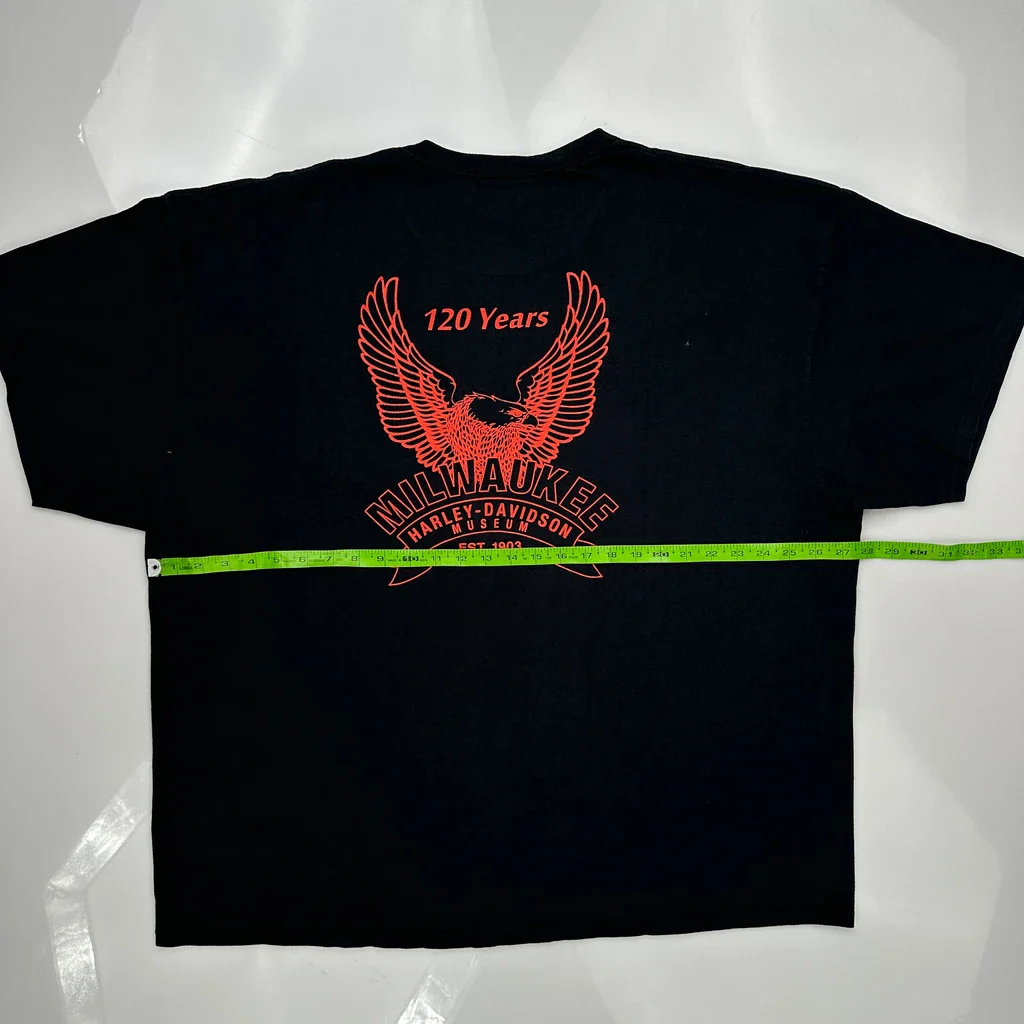 120 Years Milwaukee Harley-Davidson Museum Harley Davidson Graphic T-Shirt - 2XL Black Cotton - Image 3