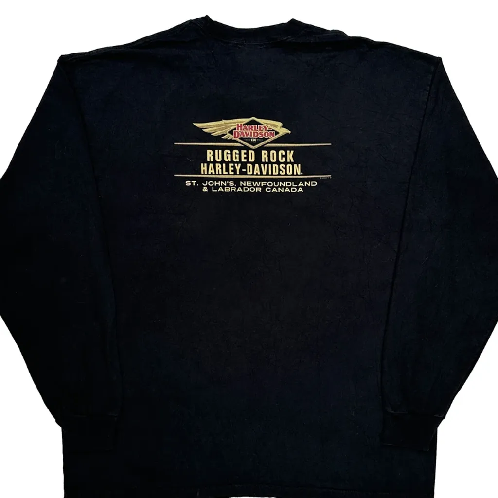 120Th Anniversary Harley Davidson Graphic Long Sleeve T-Shirt - 2XL Black Cotton - Image 6