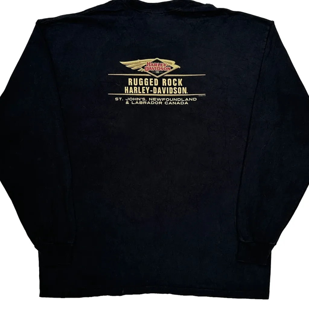 120Th Anniversary Harley Davidson Graphic Long Sleeve T-Shirt - 2XL Black Cotton - Image 7