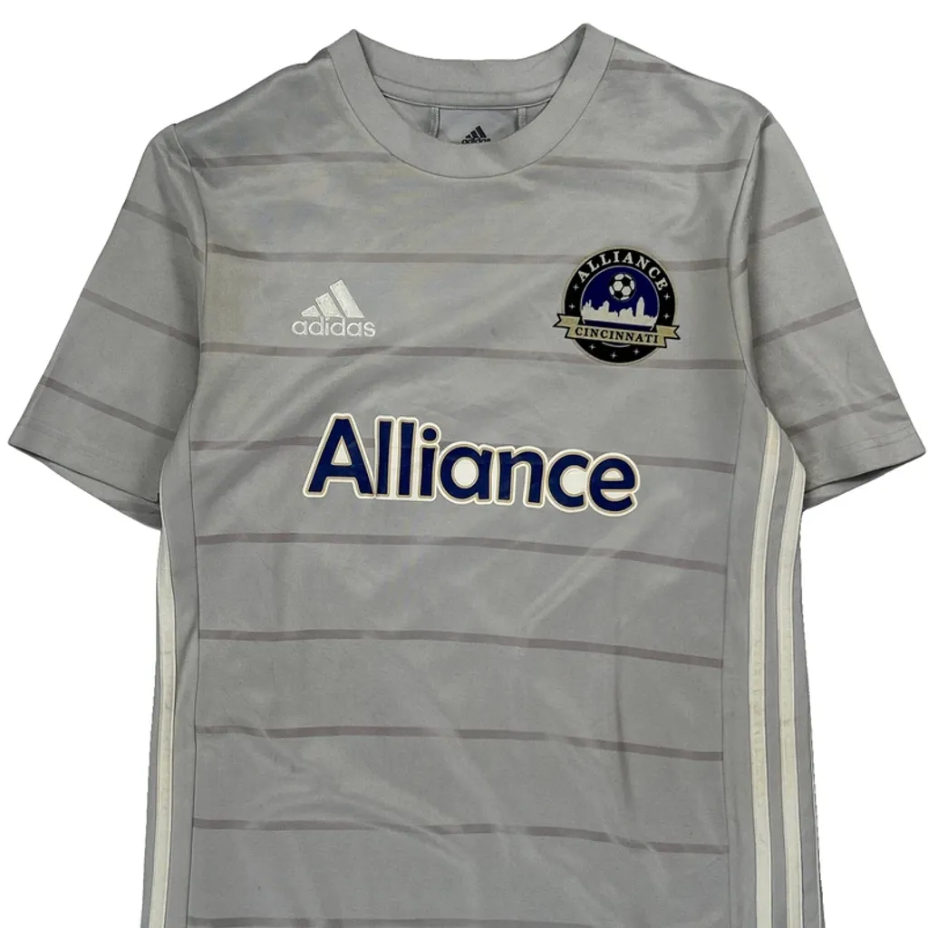 13-14 Years Alliance Cincinnati Adidas Football Shirt - Large Grey Polyester - Image 4