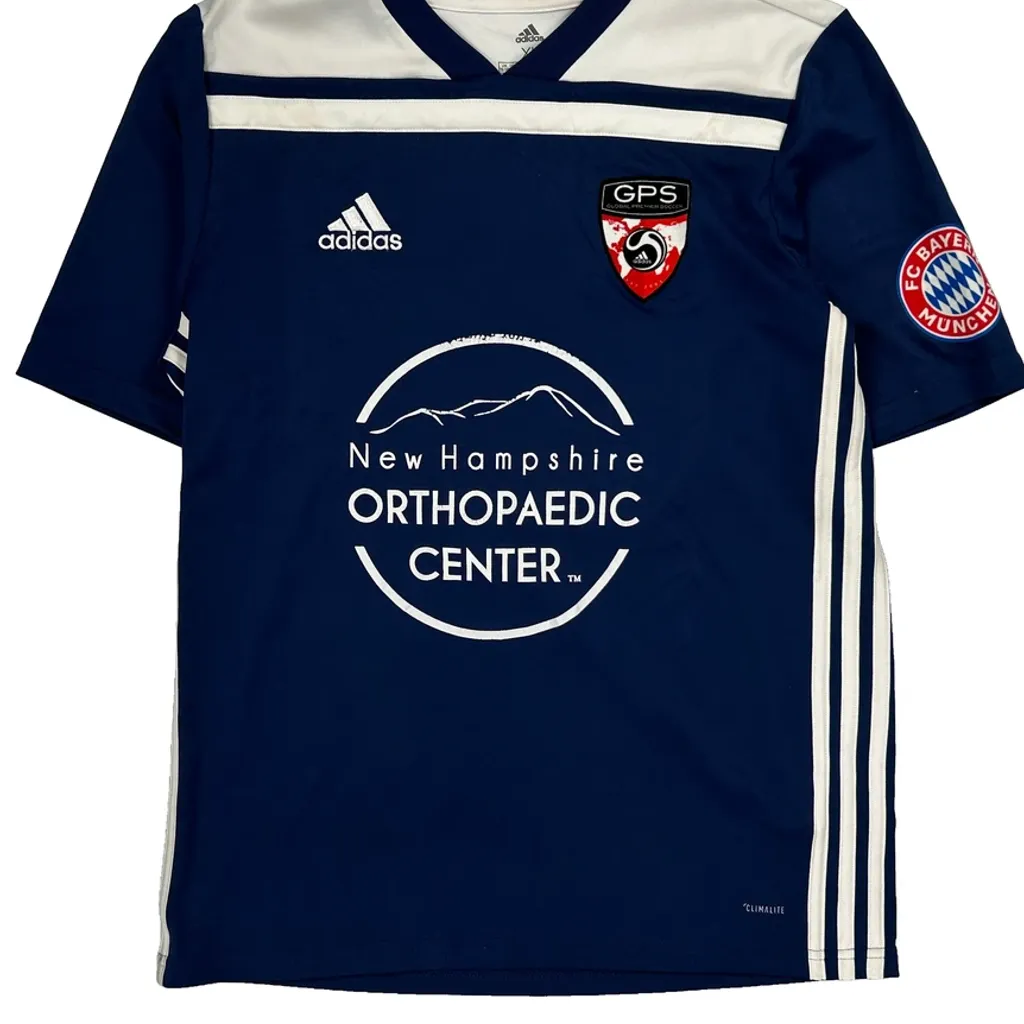15-16 Years Bayern Munich Adidas Football Shirt - XL Blue Polyester - Image 5