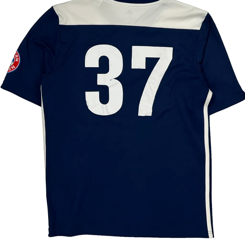 15-16 Years Bayern Munich Adidas Football Shirt - XL Blue Polyester - Image 7