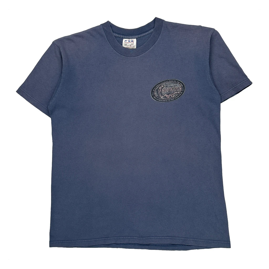 15 Minutes Of Fame Wrangler Graphic T-Shirt - Medium Blue Cotton