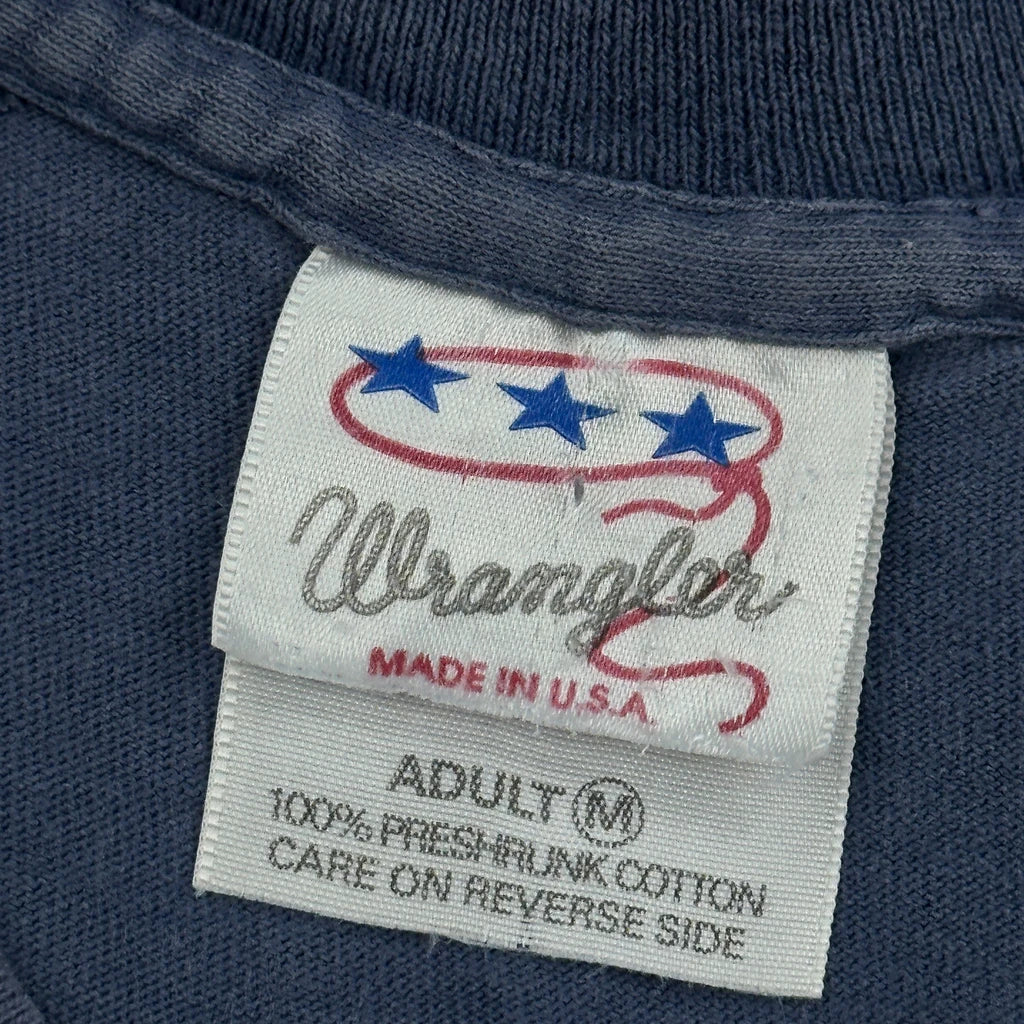 15 Minutes Of Fame Wrangler Graphic T-Shirt - Medium Blue Cotton - Image 3