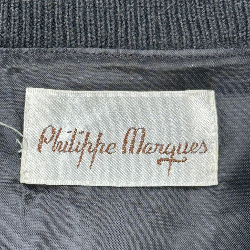 1980S Shoulder Pads Philippe Marques Coogi Style 3D Knit Jumper - Medium Black & White Acrylic - Image 3