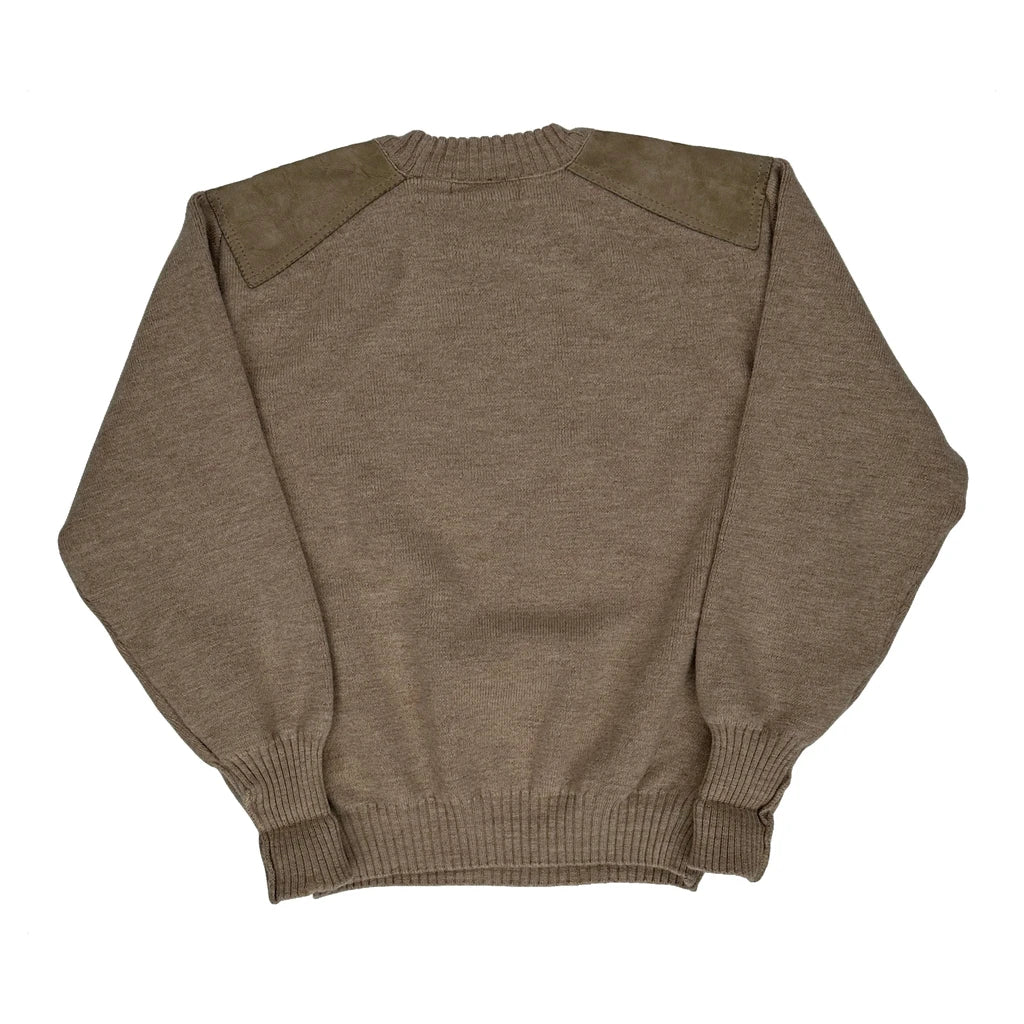 1980S Suede Trim Burberry Jumper - Small Beige Wool - Image 2