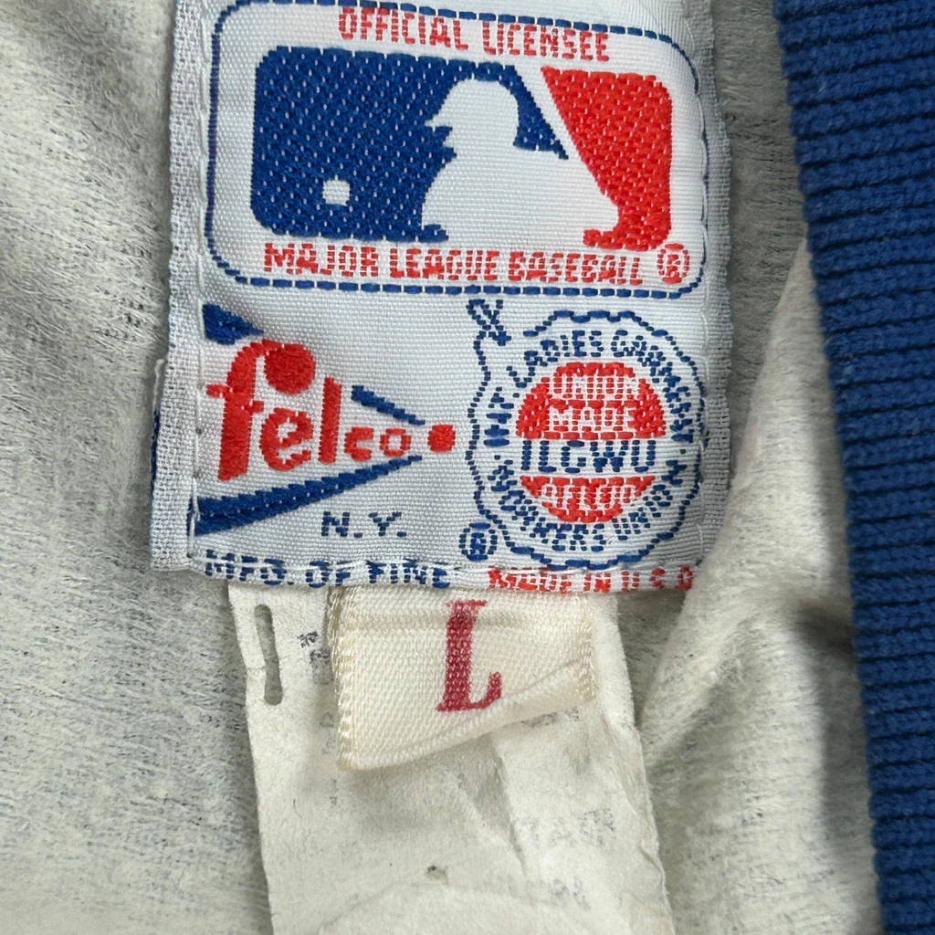1980S Union Made In USA Mlb Chicago Cubs Satin Varsity Jacket - Large Blue Nylon - Image 3