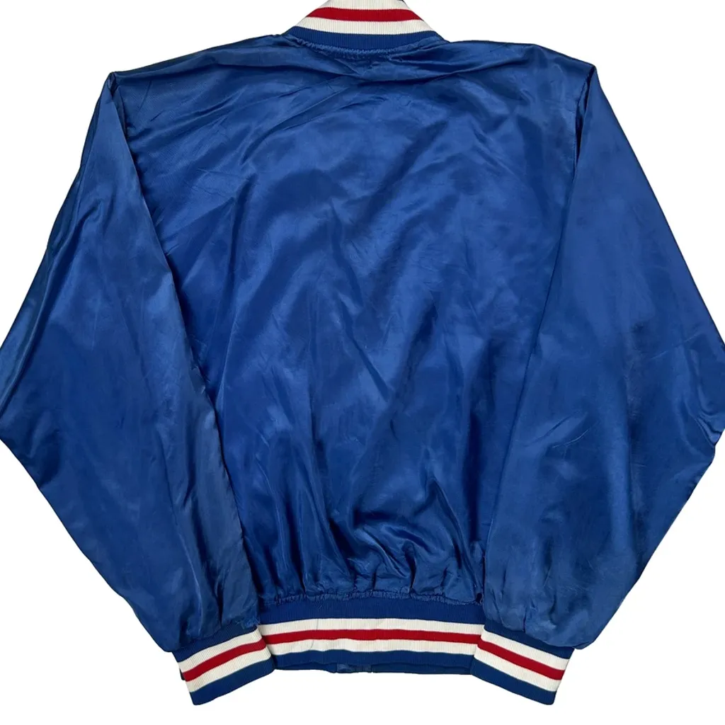 1980S Union Made In USA Mlb Chicago Cubs Satin Varsity Jacket - Large Blue Nylon - Image 7