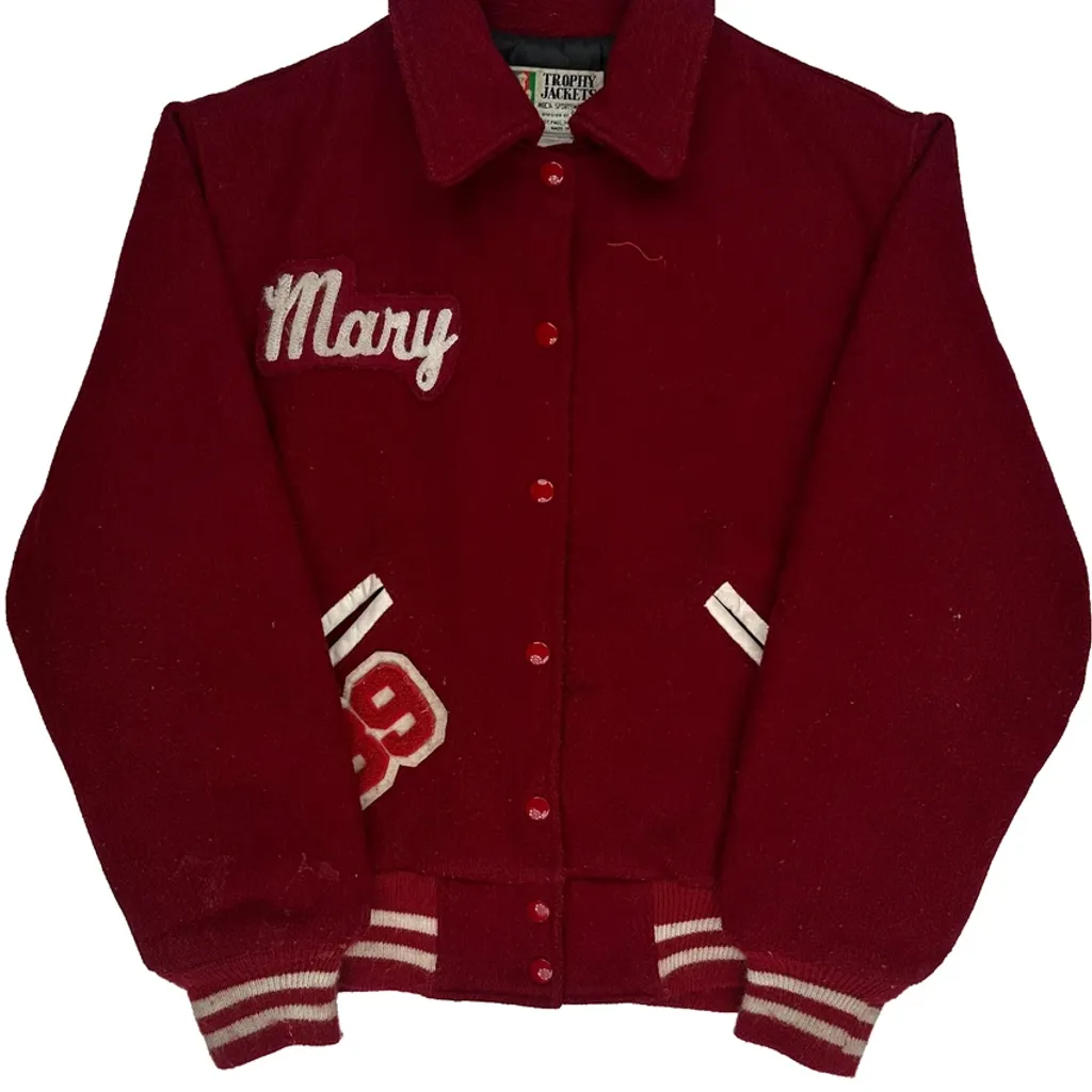 1989 Lincoln Raiders Trophy Jackets College Varsity Jacket - Medium Red Wool Blend - Image 5