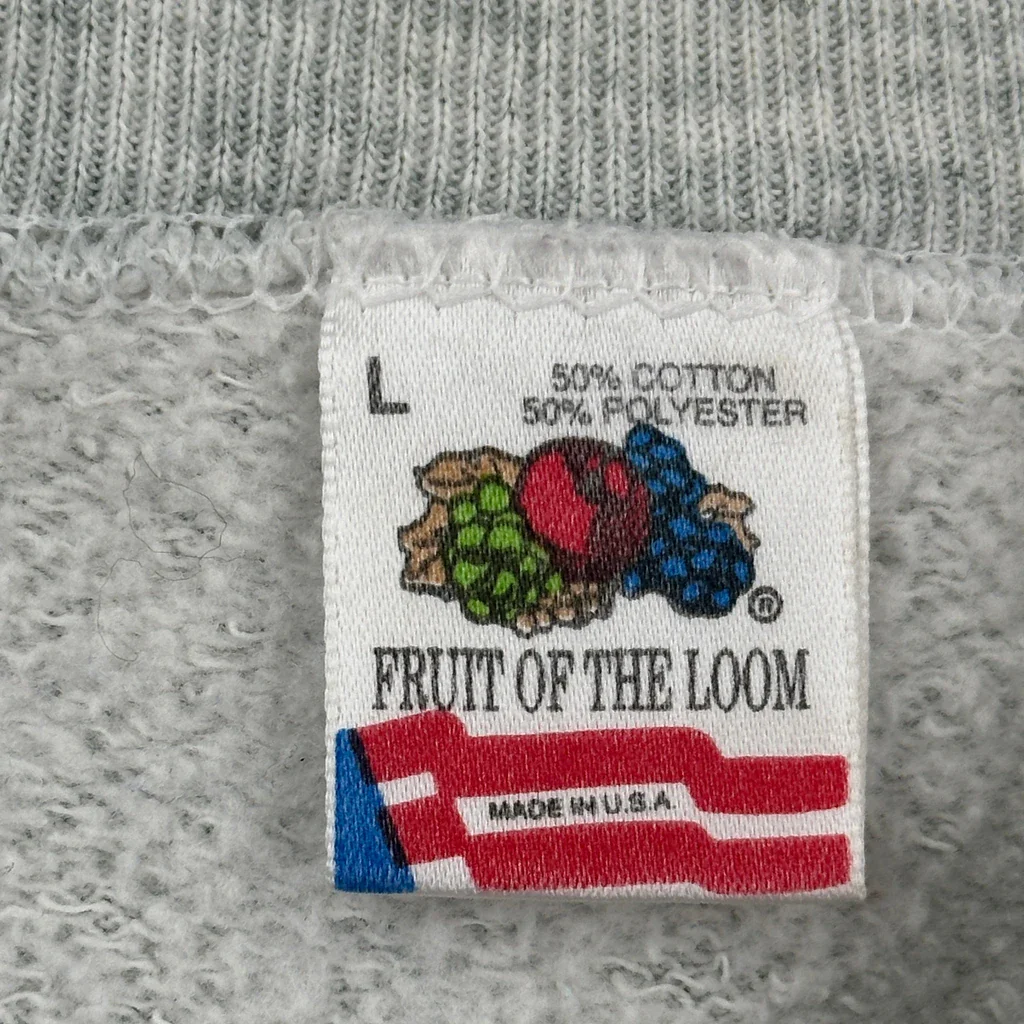 1991 Minnesota Twins Fruit Of The Loom Graphic Sweatshirt - Large Gray Cotton Blend - Image 3