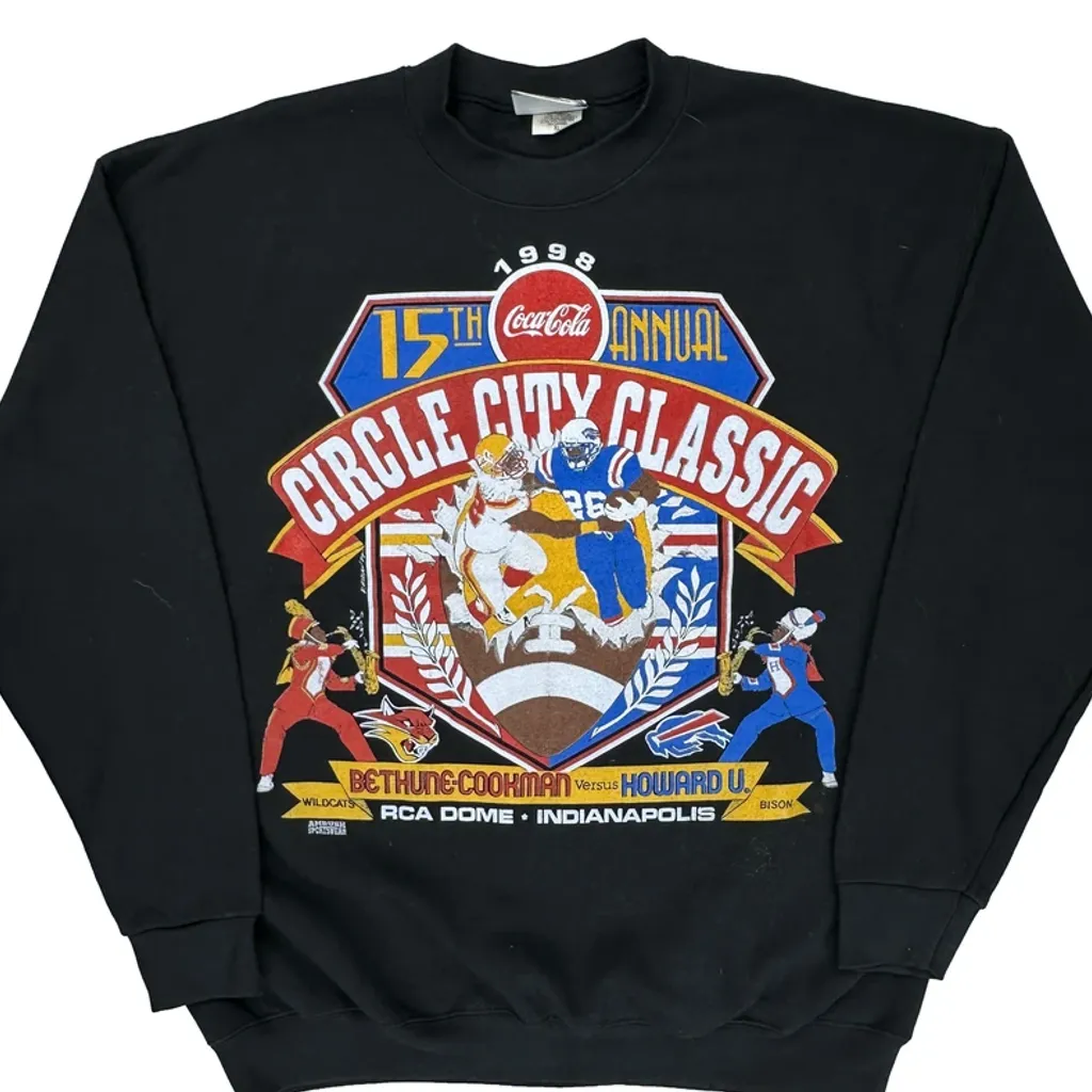 1998 Circle City Classic Lee Graphic Sweatshirt - XL Black Cotton - Image 4