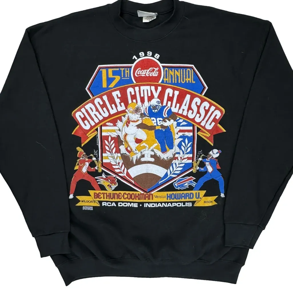 1998 Circle City Classic Lee Graphic Sweatshirt - XL Black Cotton - Image 5