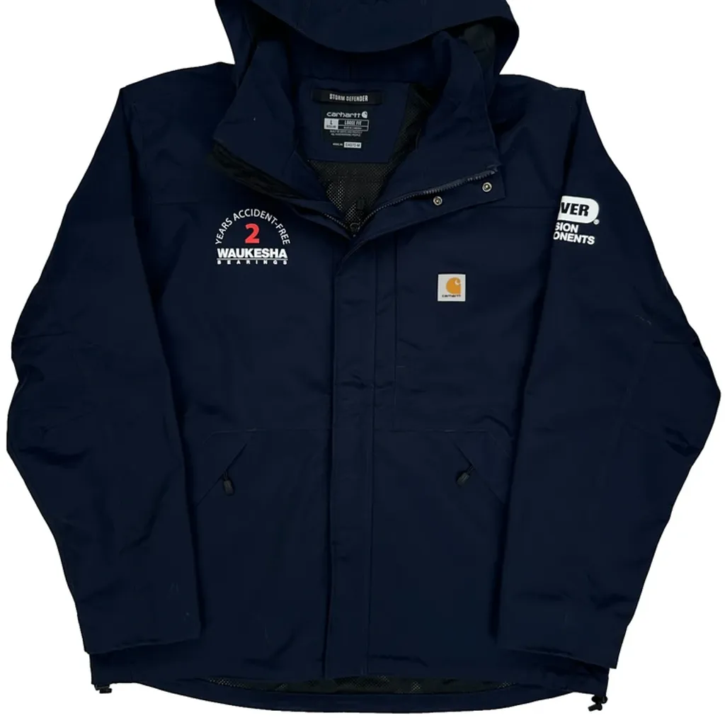 2 Years Accident-Free Carhartt Waterproof Jacket - Large Navy Polyester - Image 5