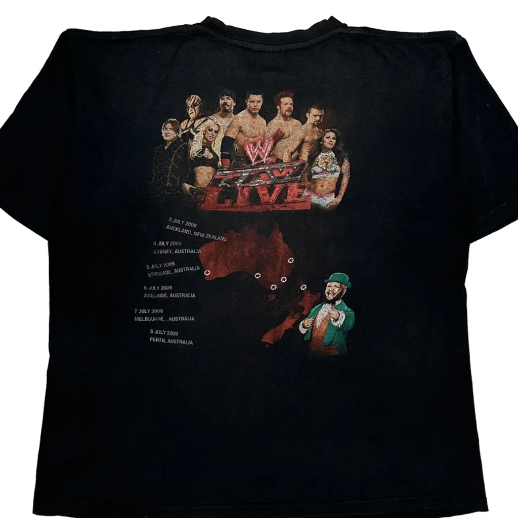 2007 Australia Tour Wwe Raw Live T-Shirt - XL Black Cotton - Image 7