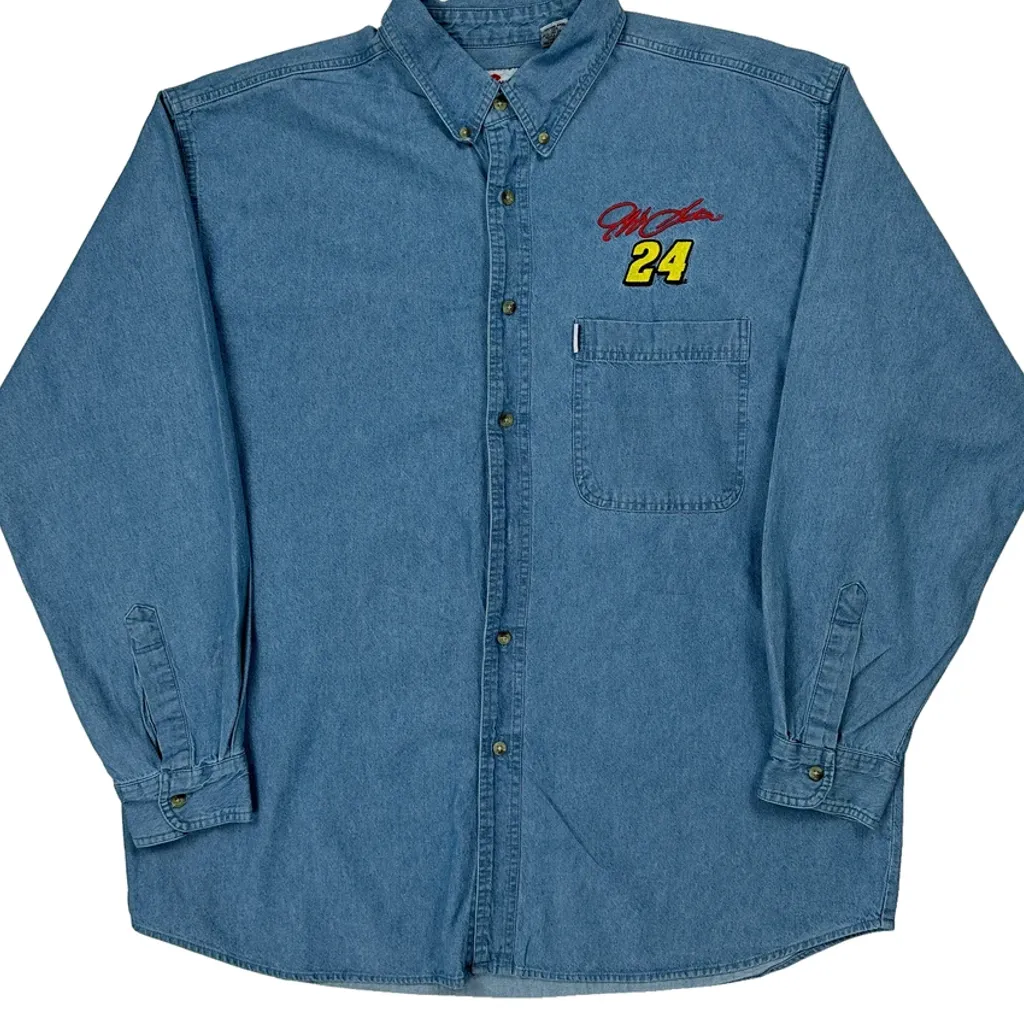 24 Competitors View Nascar Denim Shirt - XL Blue Cotton - Image 4