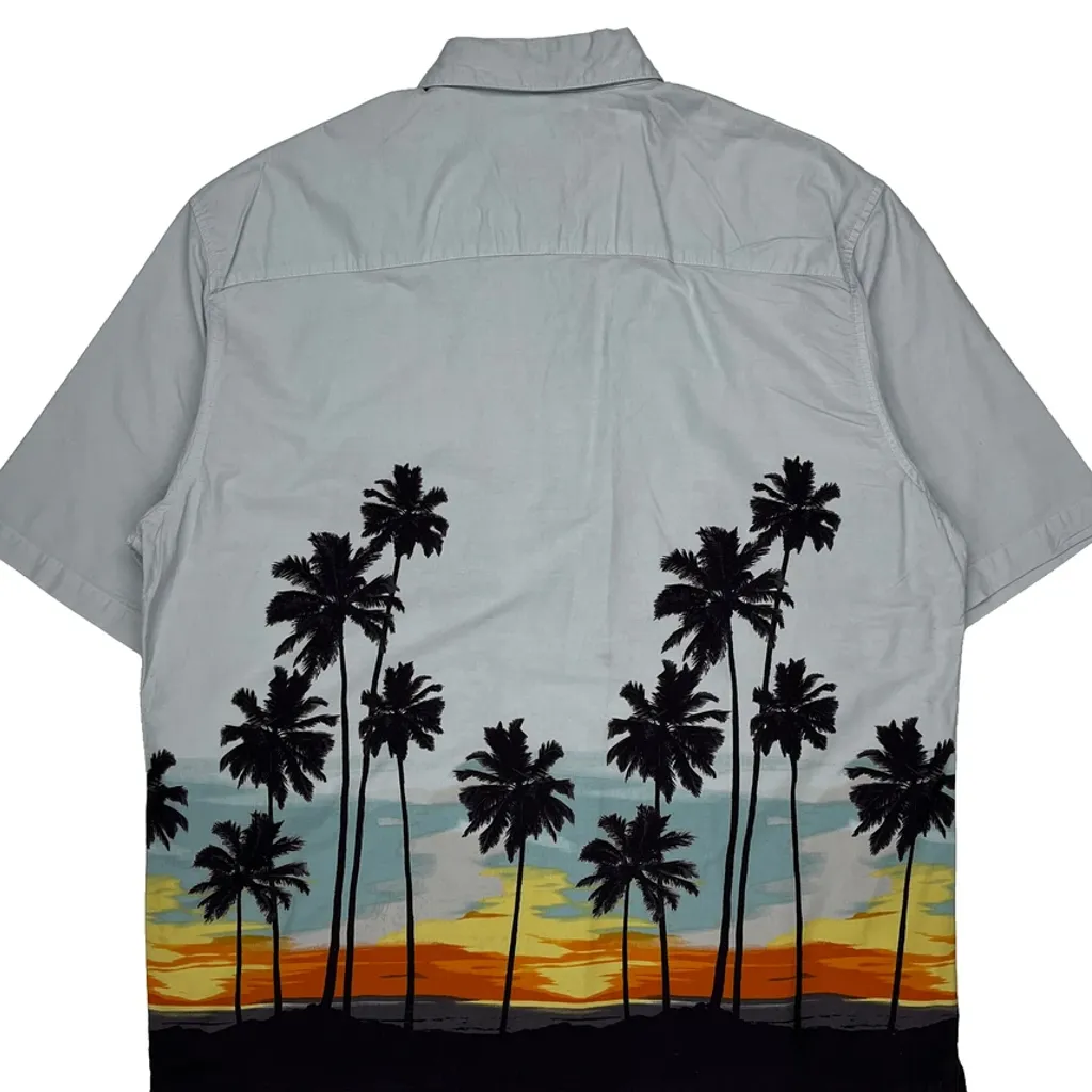 28 Palms Graphic Hawaiian Shirt - XL Grey Cotton - Image 6