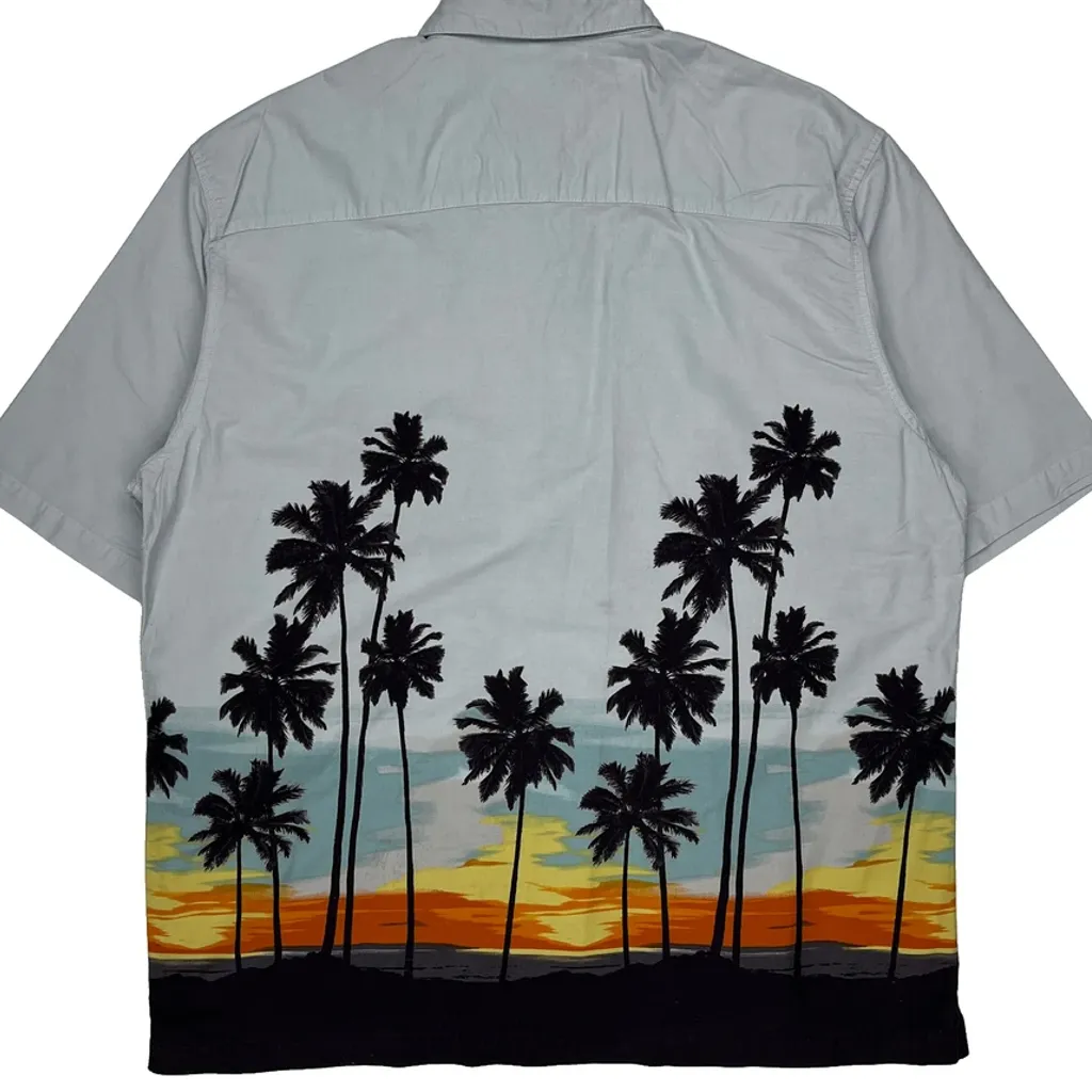 28 Palms Graphic Hawaiian Shirt - XL Grey Cotton - Image 7