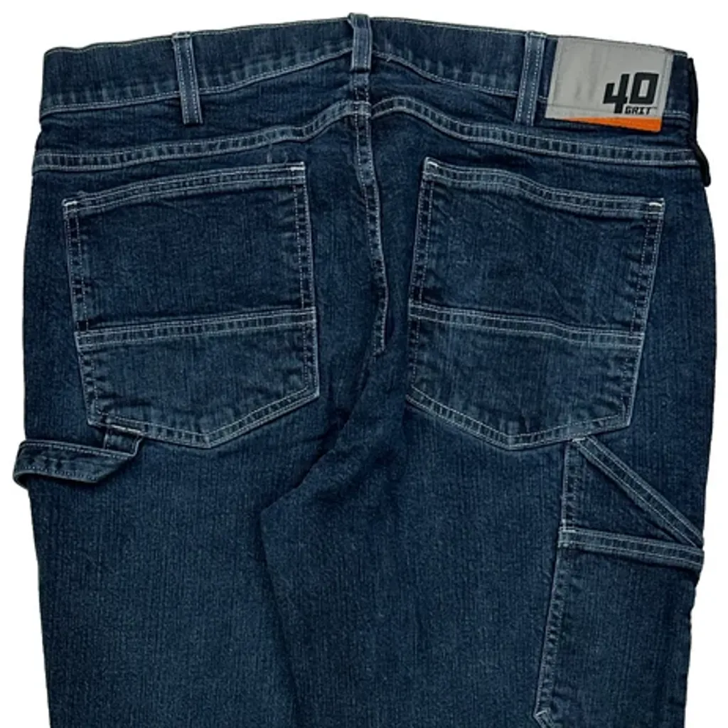 40 Grit Carpenter Jeans - 35W 28L Blue Denim - Image 7