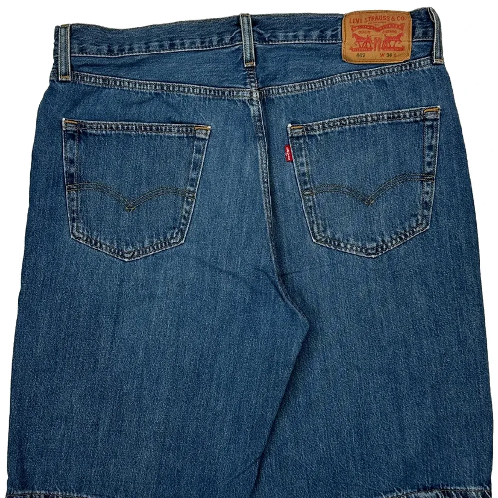 434 Levis Baggy Denim Shorts - 34W 12L Blue Denim - Image 7