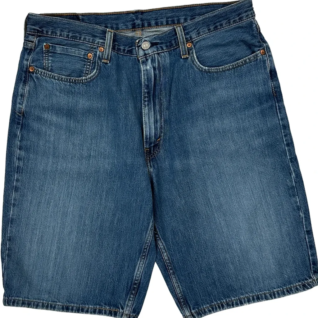 434 Levis Baggy Denim Shorts - 34W 12L Blue Denim - Image 9