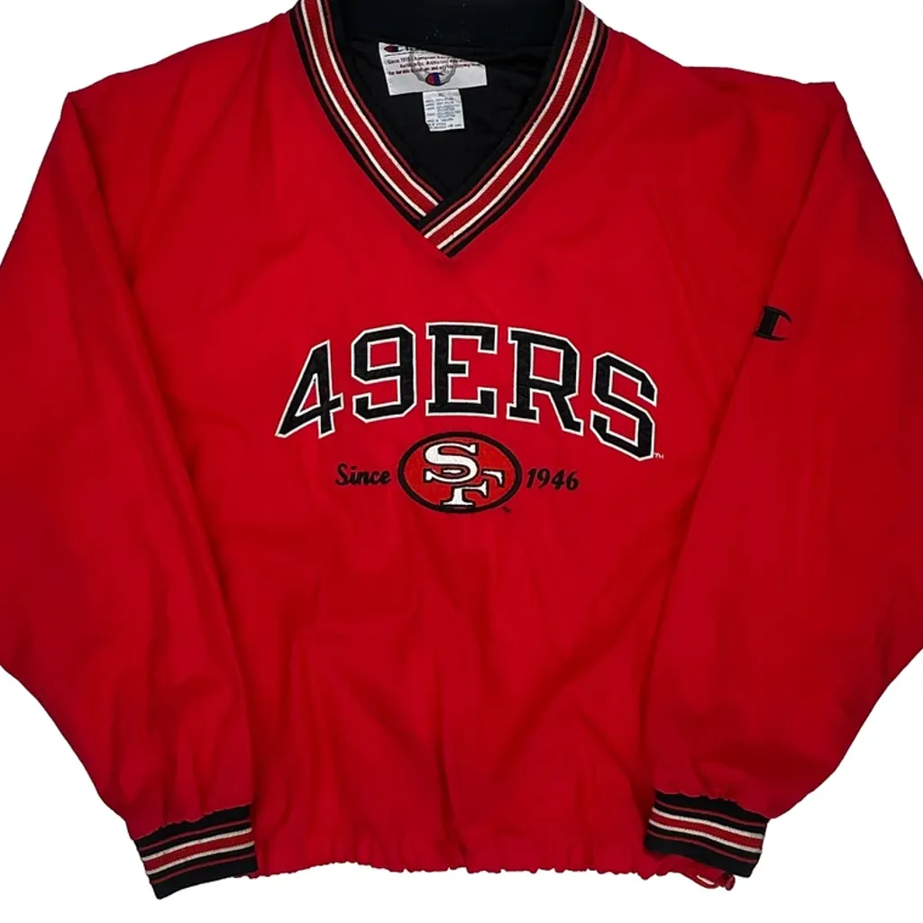 49Ers Champion Varsity Jacket - XL Red Nylon - Image 4