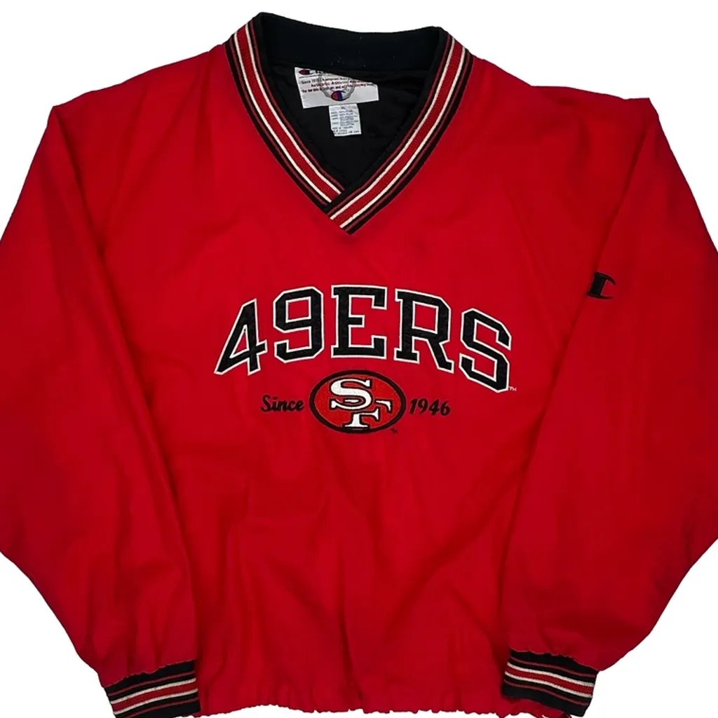 49Ers Champion Varsity Jacket - XL Red Nylon - Image 5