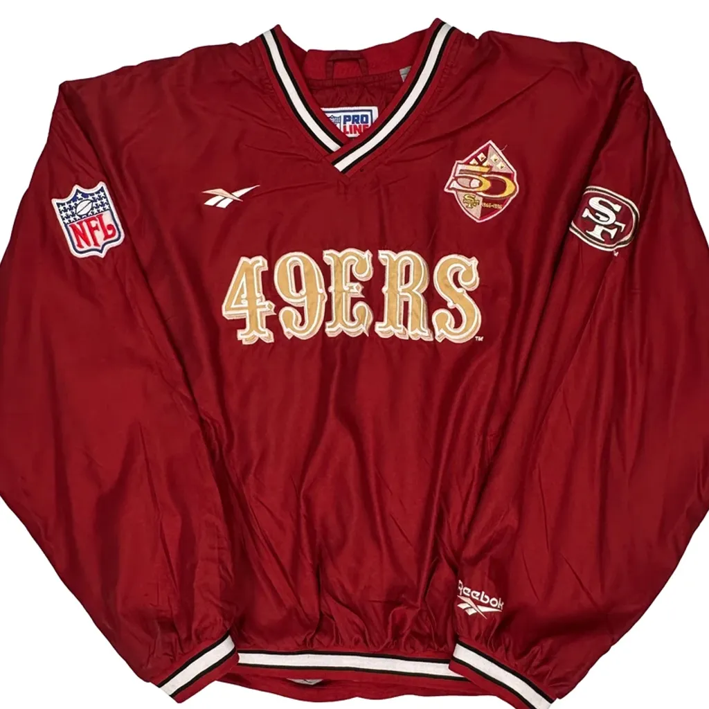 49Ers Reebok Nfl Windbreaker - 2XL Red Polyester - Image 4