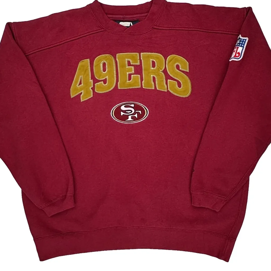 49Ers Starter Football Sweatshirt - XL Red Cotton Blend - Image 4