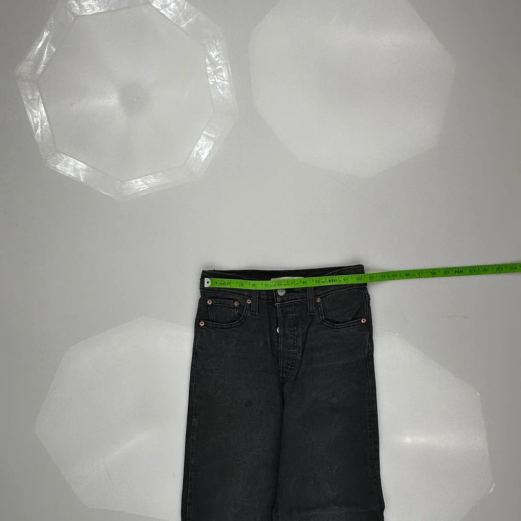 501 Levis Jeans - 32W 27L Black Cotton - Image 3