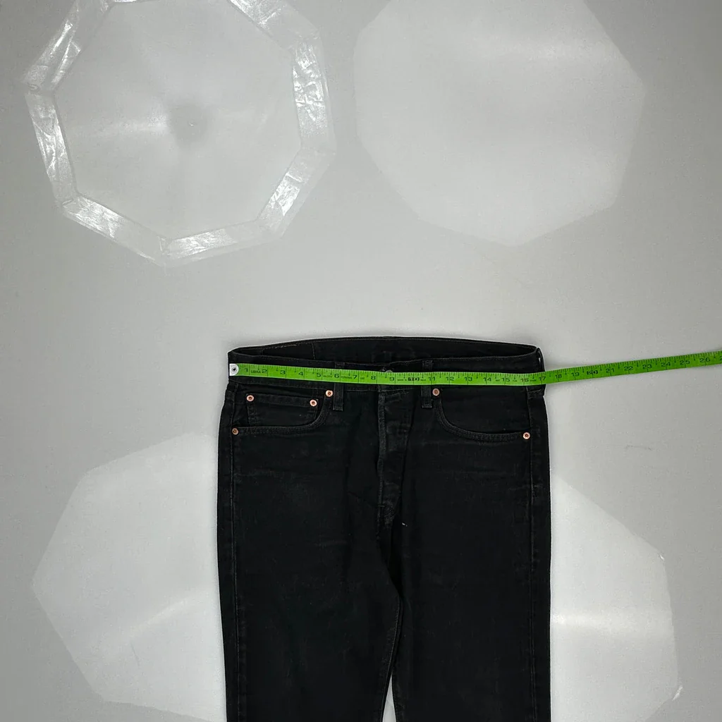 501 Levis Jeans - 34W 33L Black Cotton - Image 3