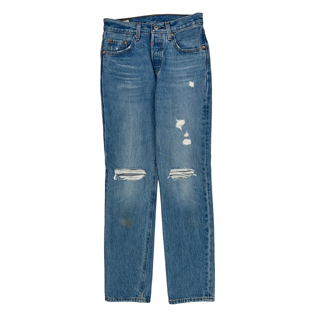 501 Levis Jeans - 26W 30L Blue Cotton - Image 2