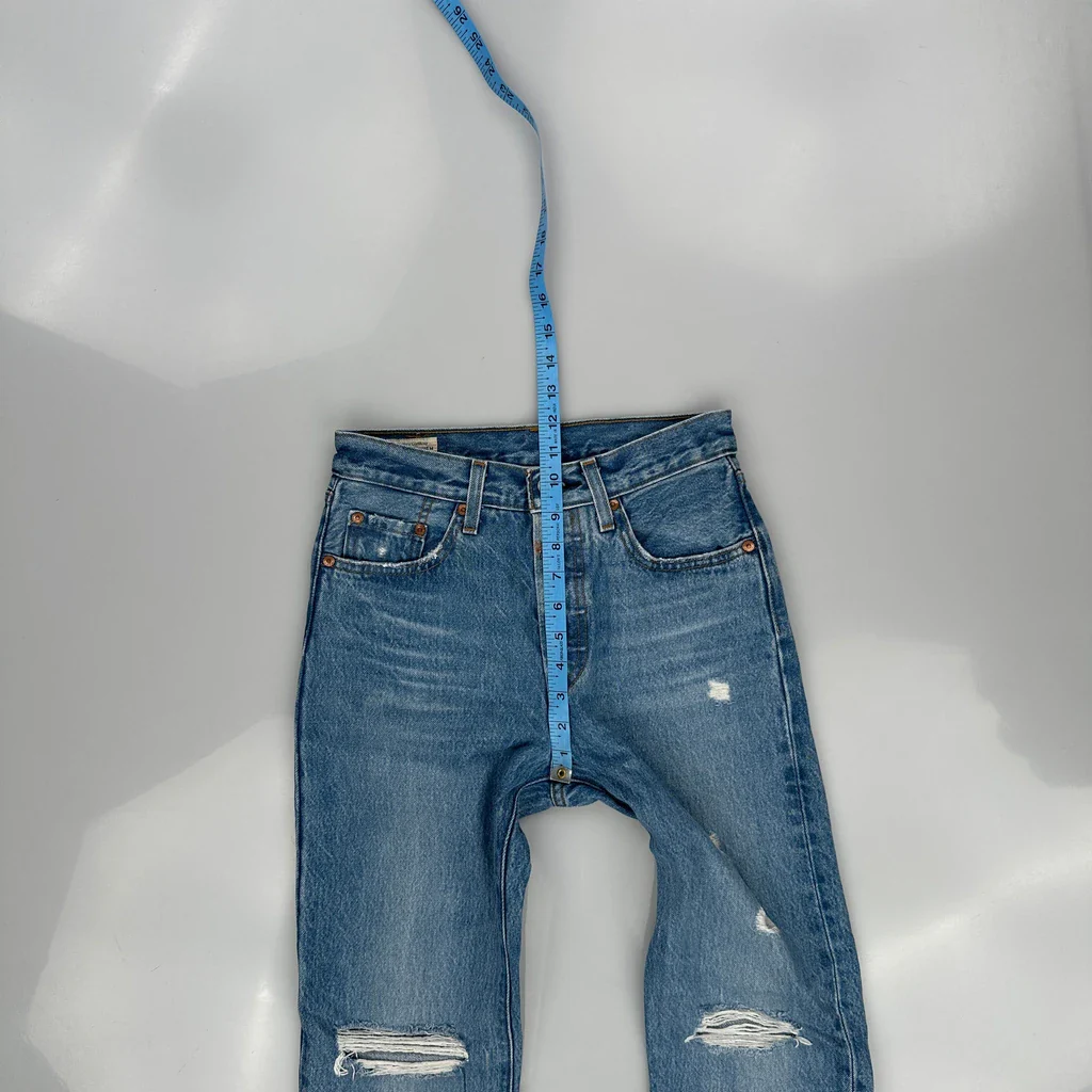 501 Levis Jeans - 26W 30L Blue Cotton - Image 4