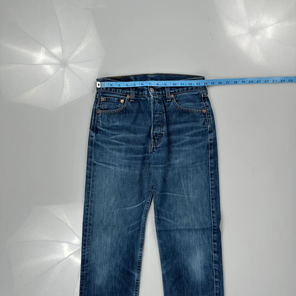 501 Levis Jeans - 27W 30L Blue Denim - Image 3
