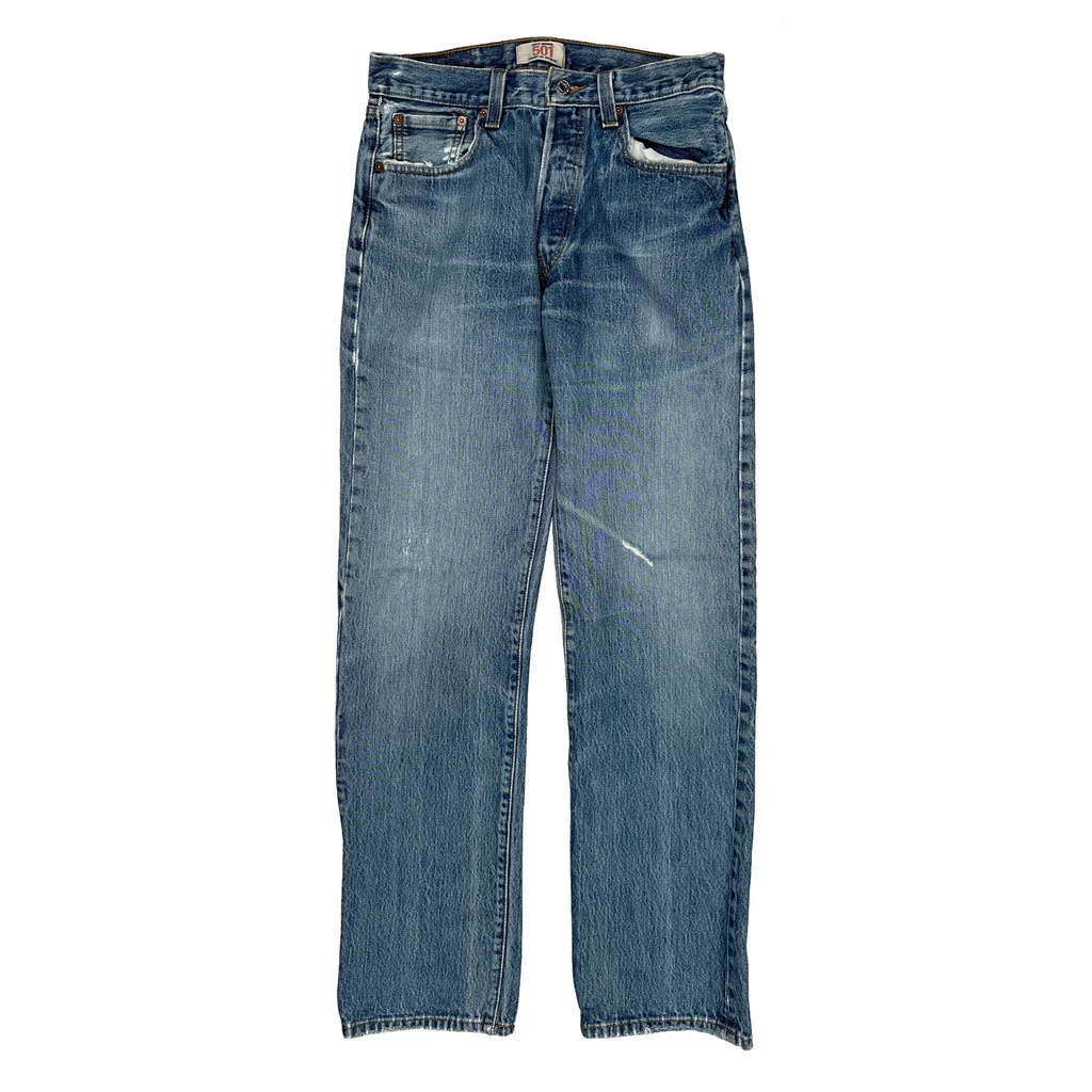 501 Levis Jeans - 30W 34L Blue Cotton - Image 2