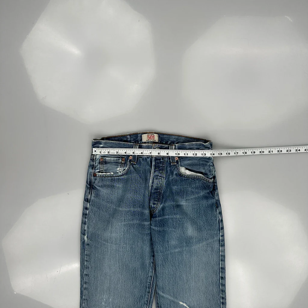 501 Levis Jeans - 30W 34L Blue Cotton - Image 3
