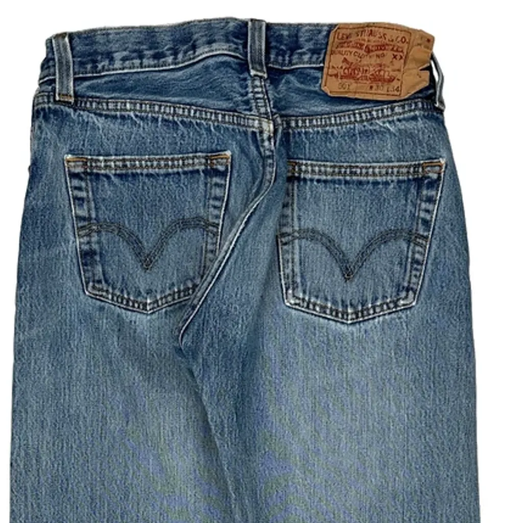 501 Levis Jeans - 30W 34L Blue Cotton - Image 9