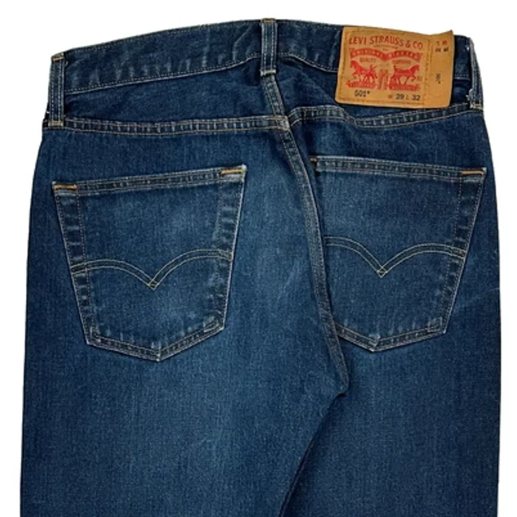 501 Levis Jeans - 30W 32L Blue Denim - Image 7