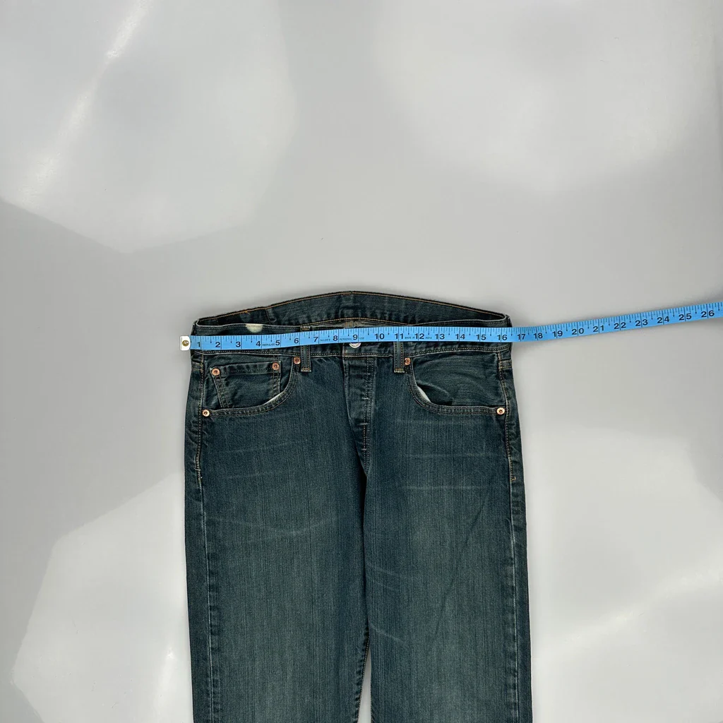 501 Levis Jeans - 32W 33L Blue Cotton - Image 3
