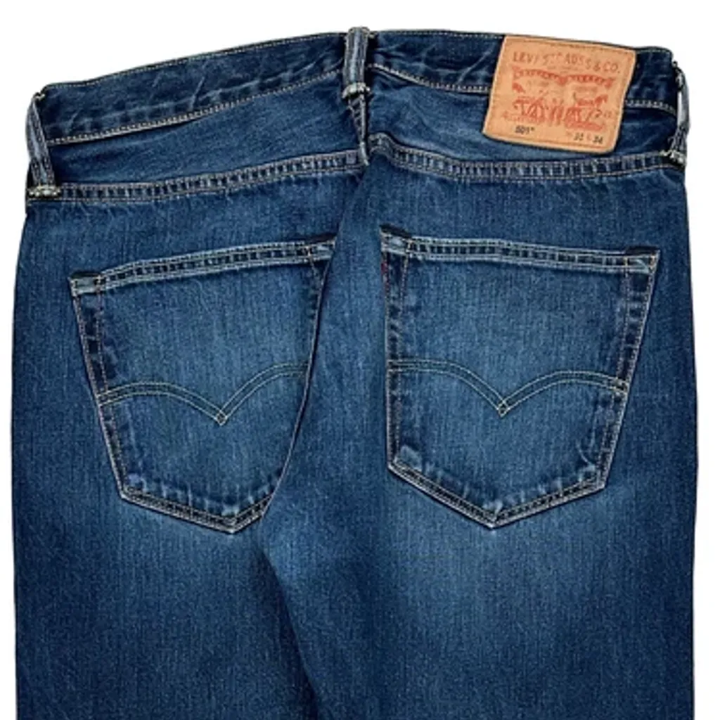 501 Levis Jeans - 32W 33L Blue Cotton - Image 8