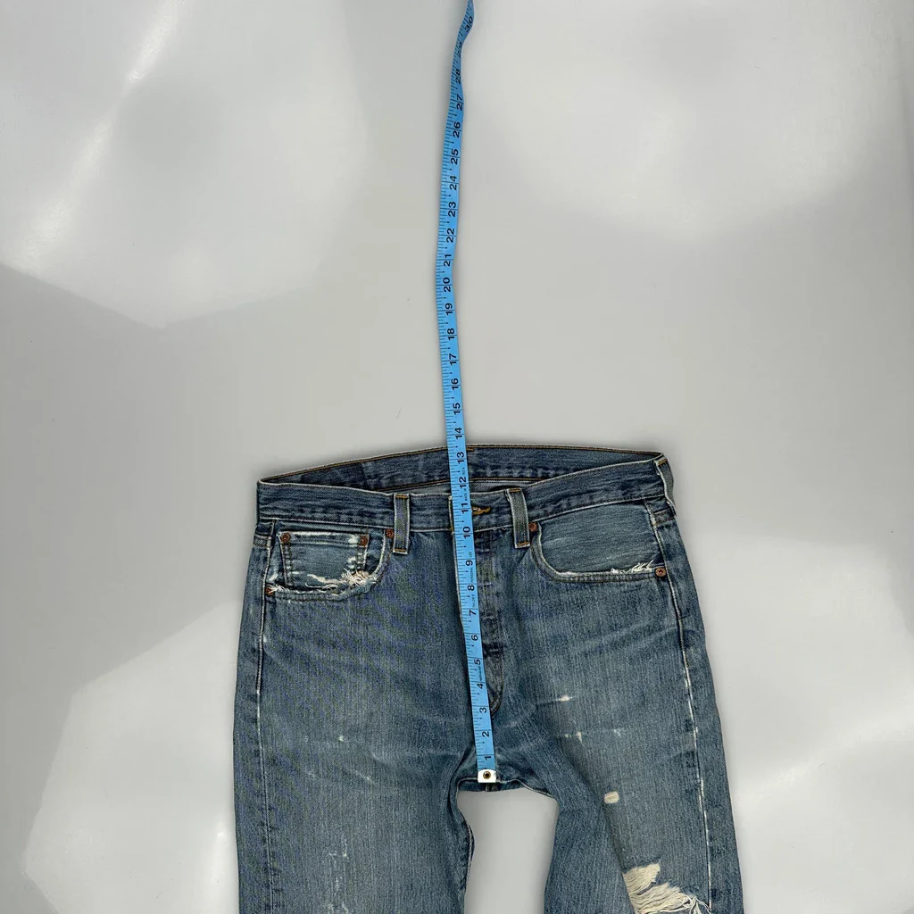 501 Levis Jeans - 32W 29L Blue Denim - Image 5