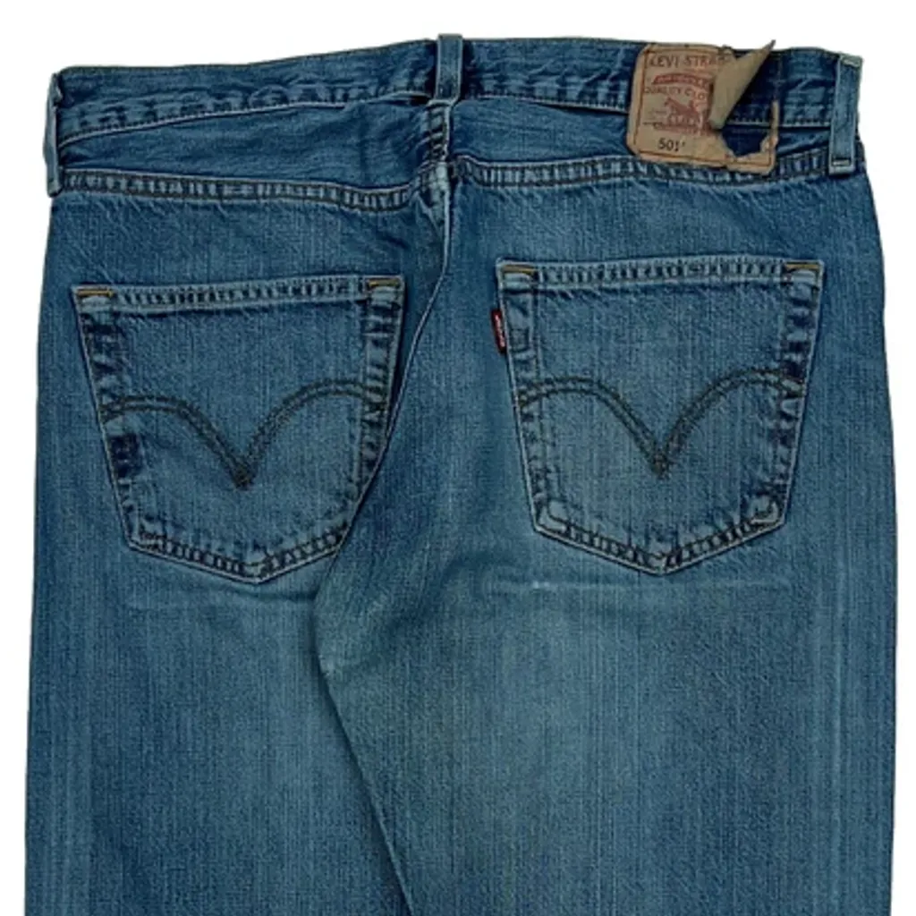 501 Levis Jeans - 32W 31L Blue Denim - Image 8