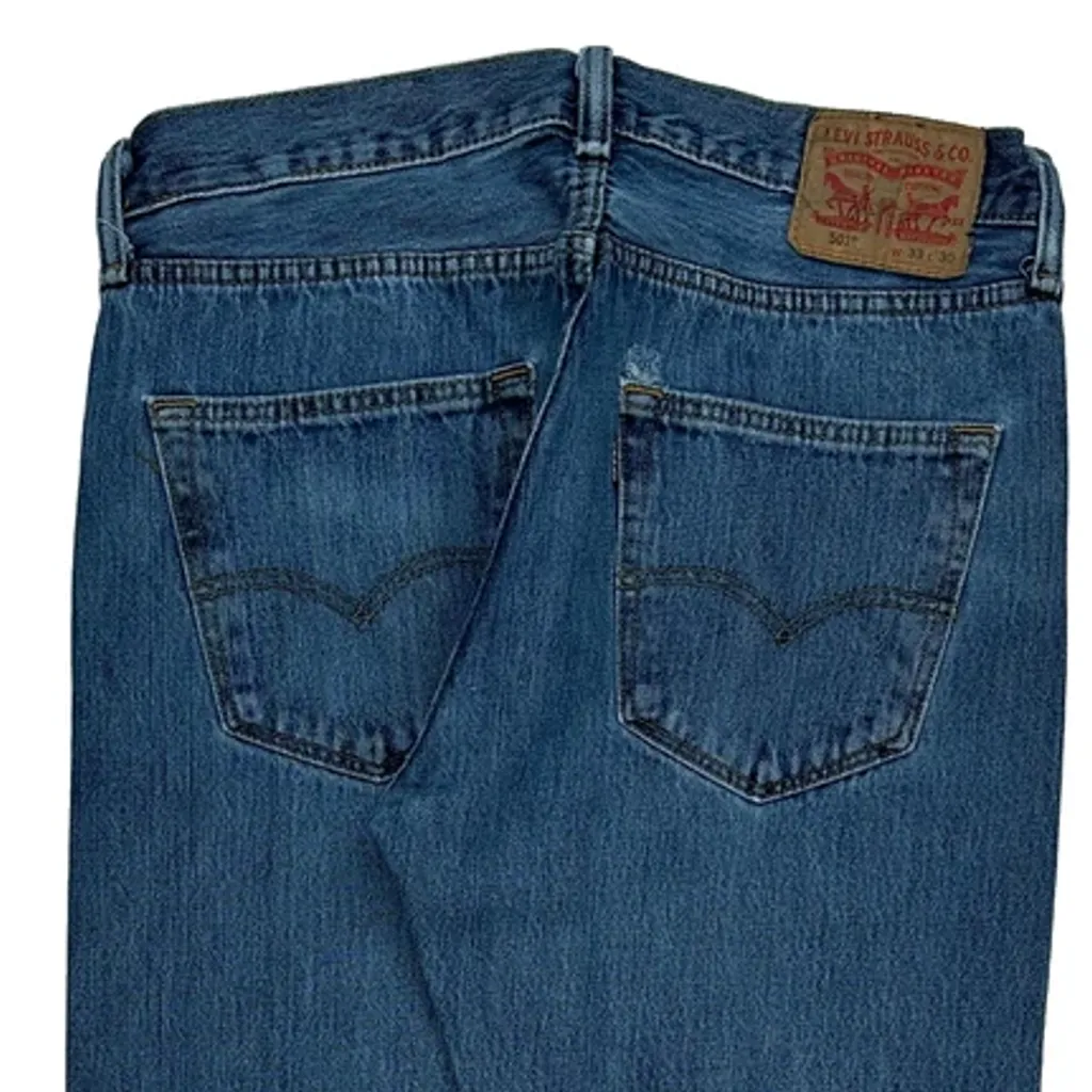 501 Levis Jeans - 32W 29L Blue Cotton - Image 8