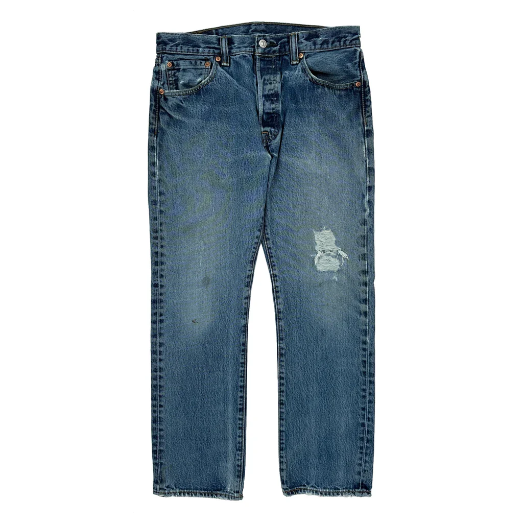 501 Levis Jeans - 32W 29L Blue Cotton - Image 2