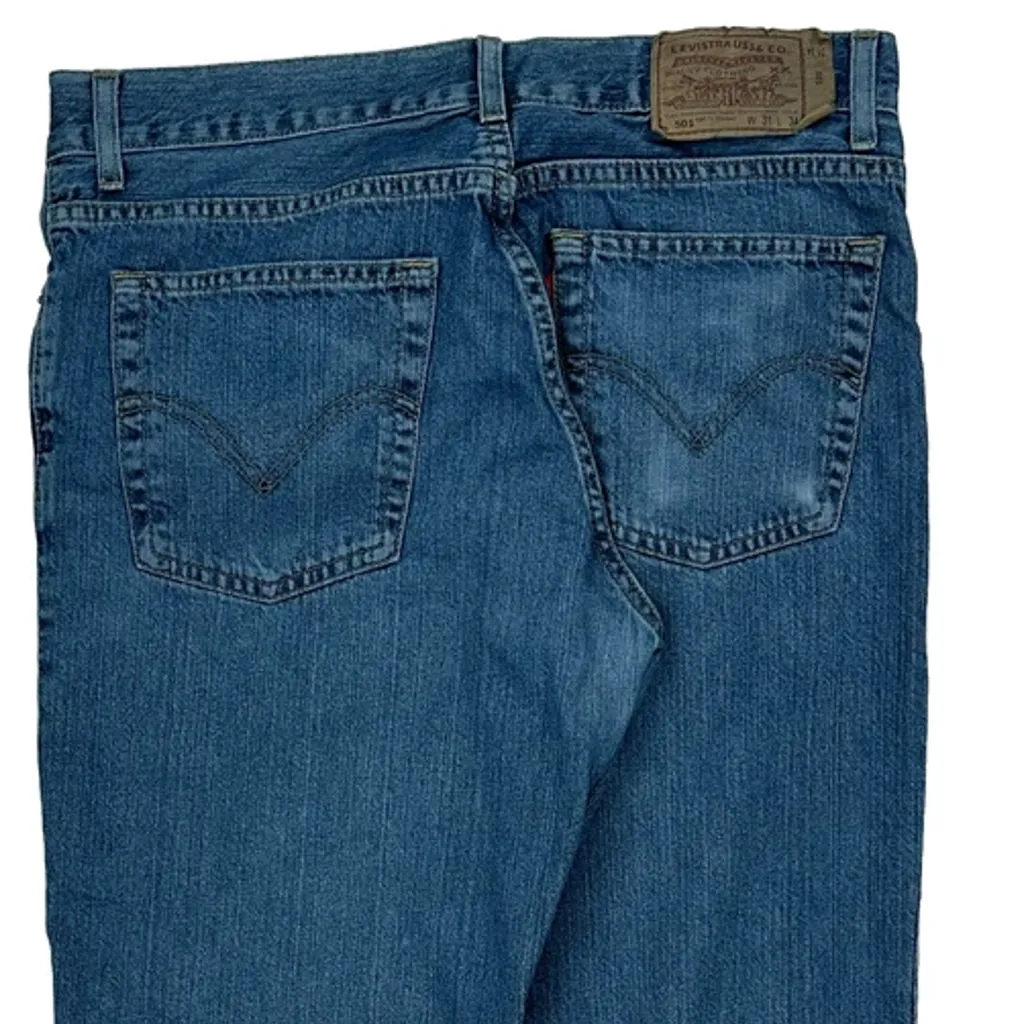 501 Levis Jeans - 32W 35L Blue Denim - Image 7